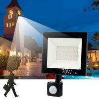 [HOT QQZIWWUJJWG 104] Motion Sensor LED Floodlight 10W 30W 50W กันน้ำ PIR Floodlight 220V 240V โคมไฟติดผนังกลางแจ้งน้ำท่วม Spotlight