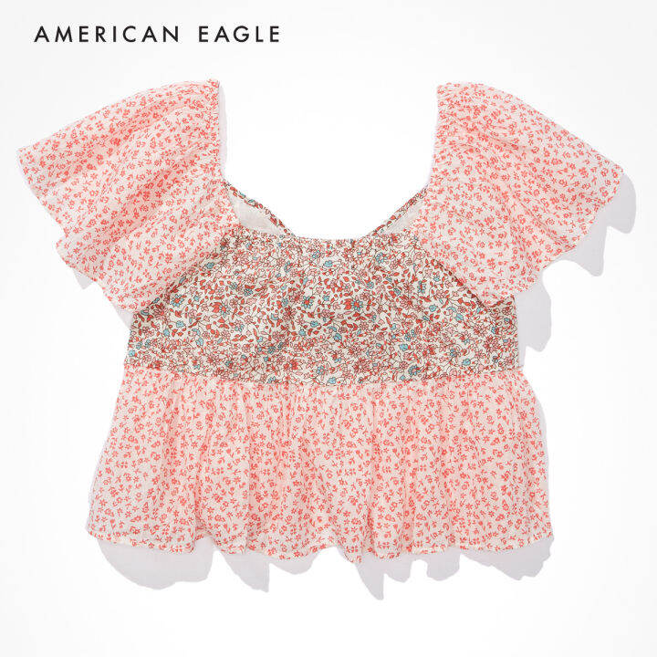 american-eagle-flutter-sleeve-babydoll-shirt-เสื้อเชิ้ต-ผู้หญิง-เบบี้ดอล-ewsb-035-4685-106