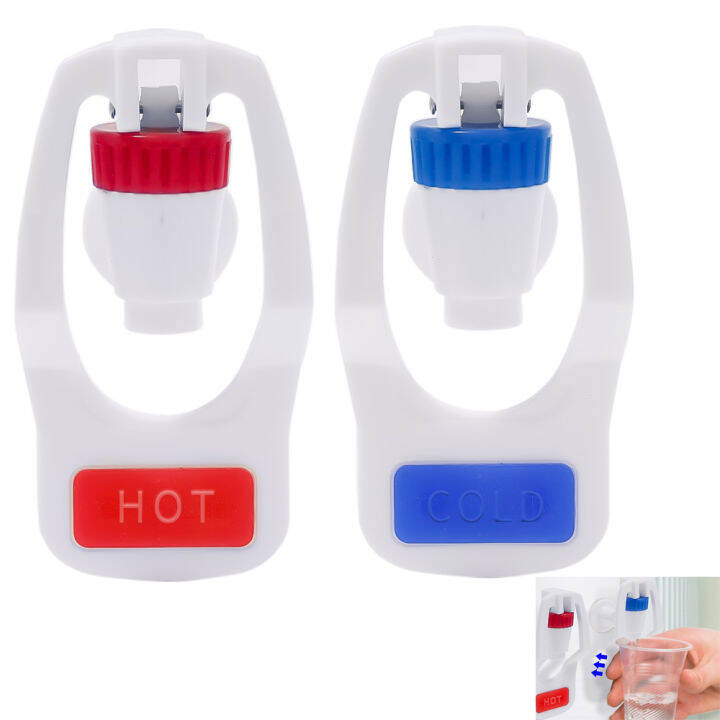2in1 Water Dispenser Replacement Pushing Type White Plastic Tap Faucet