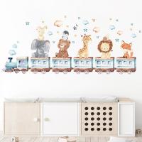 Baby Room Wall Stickers Cartoon Animal Train Elephant Giraffe Wall Decals for Kids Room Nursery Room Bedroom Decals Wallpapper