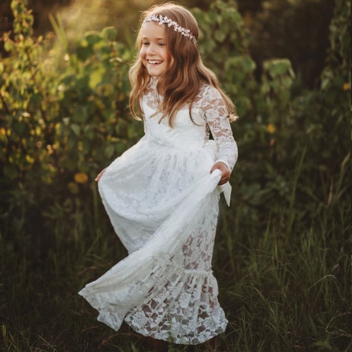 jeansame-dress-2-12-yeargirl-dressesbeige-แขนยาว-summercommunion-toddlerchristening-เสื้อผ้าเพื่อนเจ้าสาวงานแต่งงาน
