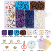 4800Pcs Flat Round Polymer Clay Spacer Beads Kit Charms Elastic Cord Lobster Clasp Box for Jewelry Making DIY Bracelet Set