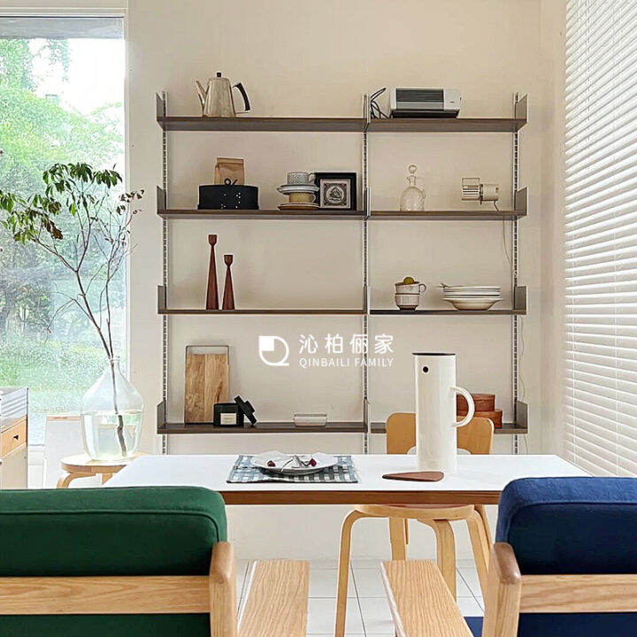 Nordic Simple Track Bookshelf Ancient Solid Wood Shelf Creative Invisible Wall Bookshelf One