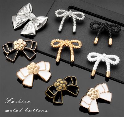 10PCS Metal Buttons Bow-knot Hand Sewing Button Women 39;s Shirts Coats Retro Fashion Decoration Accessories Buckle