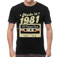 Vintage Original Parts Made In 1981 T-Shirt MenS Novelty T Shirt Oversize Cotton Birthday Tshirt Tees Harajuku Streetwear