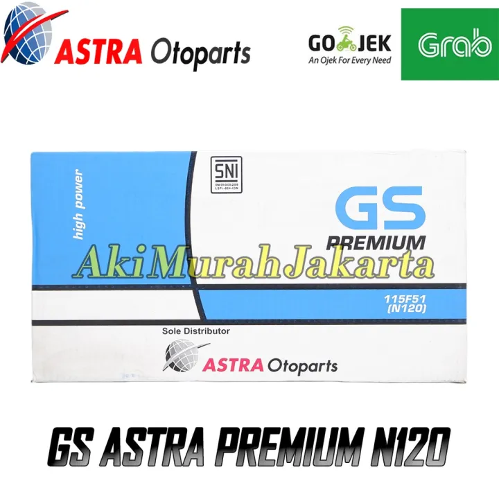 AKI GENSET GS PREMIUM ASTRA N120 / 115F51 Aki Basah 12V / 120Ah