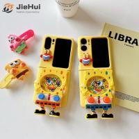 JieHui สำหรับ OPPO Find N2 flip SpongeBob เครื่องเกมแฟชั่นเคสโทรศัพท์