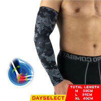 DAYSELECT 1Pcs Camouflage สีดำกีฬาแขนยืดหยุ่นบาสเกตบอลวอลเลย์บอลแขนแขน Armband กีฬาข้อศอก Pads แขนอุ่น-Naoei