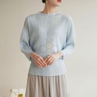 ◐◊ Aiden001 -One Size Autumn And Spring Pleated Bat Sleeve Loose Casual Three-Quarter Sleeve T-Shirt 7661