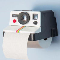 Toilet Paper Roll Holder Creative Retro Polaroid Camera Shape Tissure Box Holder Bathroom Tissue Towel Rack Wall Mounted