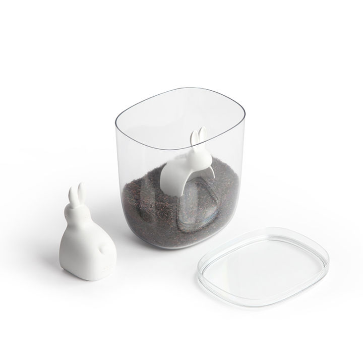 qualy-bella-bunny-rice-container-3-5l-ถังข้าวสาร-ถังใส่ข้าวสาร-พร้อมถ้วยตวง-รุุ่นกระต่ายน้อย