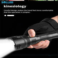 SOLLED Xhp90 30W ไฟฉาย Led Super-Bright Telescopic Zoom แบบชาร์จไฟได้ Extension Tube Design ไฟฉายระยะไกล