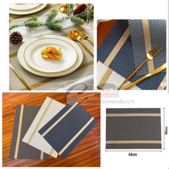 1pc PVC Placemat, Simple Rectangle Table Mat For Kitchen