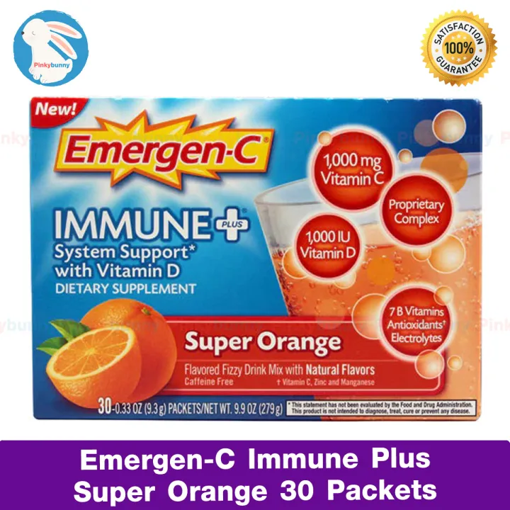 EmergenC Immune+ Vitamin C Plus Vitamin D & Zinc Super Orange