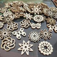 【YF】✥  50pcs Embellishments Cutouts Scrapbooking Crafts Pieces Discs Wood Slice Ornament