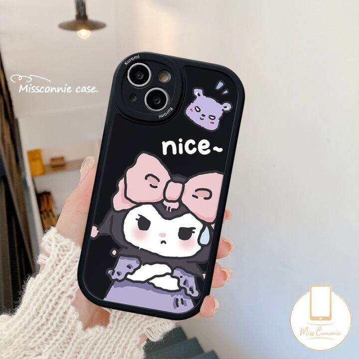 เคสโทรศัพท์มือถือ-tpu-แบบนิ่ม-ลายการ์ตูน-kuromi-กันกระแทก-สําหรับ-iphone-13-12-14-7-6-8-6s-7plus-8plus-xr-x-xs-2020