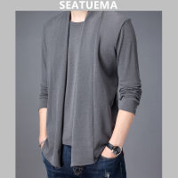 SEATUEMA 2023ใหม่แฟชั่นเสื้อสเวตเตอร์ถักผู้ชายเสื้อฤดูหนาวธุรกิจเสื้อลำลองชายเสื้อ เสื้อผู้ชาย