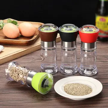 1Pcs,Pepper grinder, manual grinding bottle, small seasoning bottle, glass  sea salt pepper seasoning bottle, grinding powder ultrafine