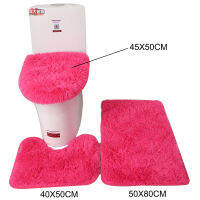 3ชิ้นเซ็ต Bath Mat ชุด Soft Fluff พรมอาบน้ำ Non-Slip สำหรับห้องน้ำพรมห้องน้ำฝาปิดห้องน้ำ Products