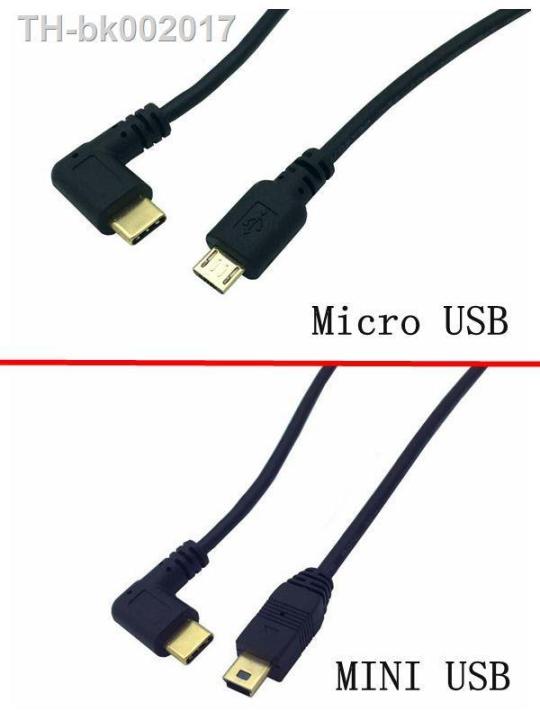 mini-usb-micro-usb-cable-5-pin-male-to-male-usb-3-1-type-c-angled-otg-data-cable-adapter-converter-charging-cable-length-25cm