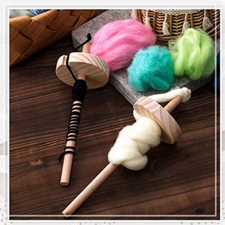 2piece-diy-drop-spindle-top-whorl-yarn-spinner-hand-wooden-spinning-wheel-wood-metal-diy-drop-spindle-for-yarn-making-yarn-spindle-for-beginners-sewing