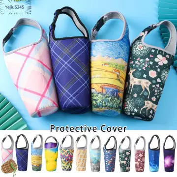 30oz Eco-Friendly Portable Tote Bag Tumbler Carrier Water Bottle Bag  Beverage Bag Cup Sleeve Mug Holder YELLOW 