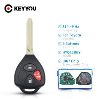 【Free-delivery】 BEERIS mall KEYYOU กุญแจรถยนต์รีโมทอัจฉริยะ,กุญแจรีโมท3ปุ่ม314.4Mhz HYQ12BBY ID67สำหรับ Toyota RAV4/Hilux/Camry รีโมทอัตโนมัติควบคุมกุญแจ