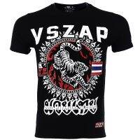 VSZAP MUAY THAI Tiger Short-Sleeved Fitness T-Shirt Broadcast Seeking Elastic Training Suit Sports Trendy Men