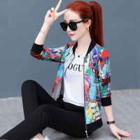 Plus Size M-5XL Jacket Women  Fashion Spring Women Print Basic Jacket Thin Bomber Female Baseball Jackets Sunscreen Clothes