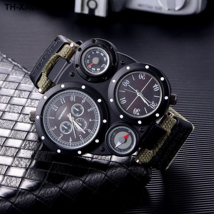 จัดส่งฟรีใหม่ครอบงำนาฬิกาผู้ชายเฉพาะทหารเข็มทิศนาฬิกาเคลื่อนไหวคู่นาฬิกาผ้าใบเข็มขัดนาฬิกาแฟชั่น