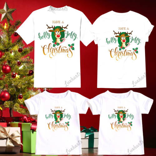 Luxkarts Christmas Theme Family Shirts Merry JOLLY Print Best Seller ...