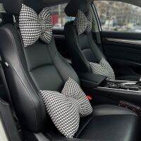 Car Headrest Neck Care Supplies Bird Grid Cute Bow Decorative Female Car Pillow