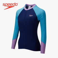 Speedo Women's Swimwear - Printed Long Sleeve Rash Top - Dark blue