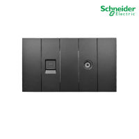 Schneider Electric ชุดเต้ารับคอมพิวเตอร์ (LAN)CAT6 +เต้ารับโทรทัศน์ 75โอห์ม พร้อมฝาครอบสีดำ รุ่น AvatarOn A รหัส M3T1RJ6M_BK+M3T1TV75M_BK+M3T02_BK สั่งซื้อที่ร้าน PlugOn