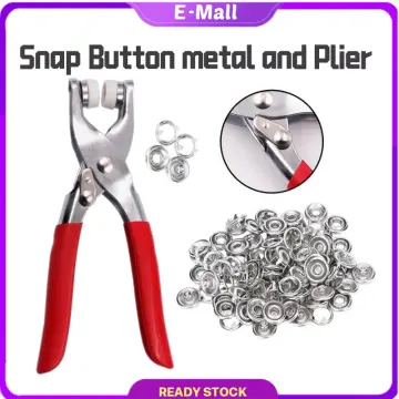 Metal Snap Button Kit - Snap on Buttons with Snap Fastener Tool, Prong Snap  Buttons Press Kit Snaps Grommets Fasteners Set Metal with Pliers for DIY  Sewing Clothes Repair Colourful 200PCS