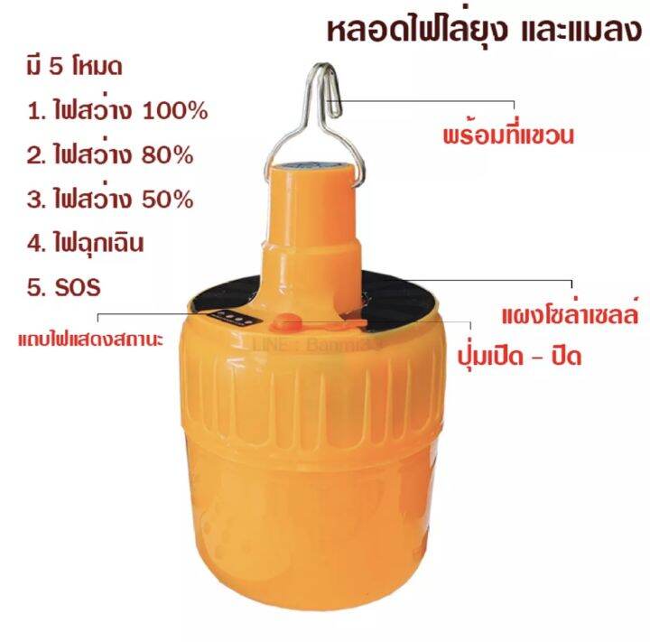 ไฟหลอดตุ้มไล่ยุง-ไล่ยุงได้-led-ไฟโซล่าเซล-แผงโซล่าเซลล์และหลอดไฟ-ไฟโซล่าเซลล์-solar-cell-ไฟพลังงานแสงอาทิตย์-solar-light-hy-195