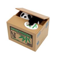 Cute Panda Coin Box Cat Thief Steal Coin Bank Money Saving Box Automated Robotic Dog Piggy Money Saving Box Banks Kids Gift