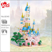 Lezi 8240 World Architecture Paris Dream Castle Tower Garden รุ่น Mini Diamond Blocks อิฐของเล่นสำหรับเด็กไม่มีกล่อง