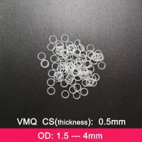 VMQ Rubber Ring Gasket C/S 0.5mm Thickness OD 1.5/2/2.5/3/4mm Seal O Ring Silicone Washer Food Grade Silicon Bearings Seals