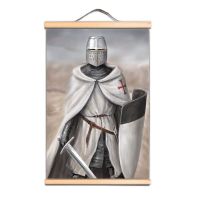 1ชิ้น Crusades Art โปสเตอร์และพิมพ์ Vintage Templar Knights ผ้าใบเลื่อนภาพวาดไม้แกนที่ไม่ซ้ำกัน Wall Charts