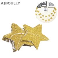 2M Gold Glitter Star Garland Golden Christmas Galaxy Banner Twinkle Star Garland Garland Weddding Birthday Christmas Decoration Banners Streamers Conf