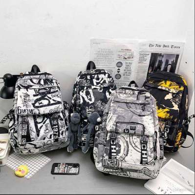 Graffiti couple bag Backpack for Women Men Student Large Capacity Fashion Personality Multipurpose ulzzang Bags