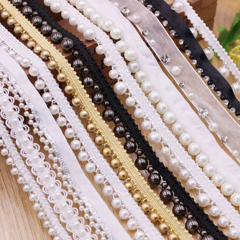 1-10Yards Pom Pom Trim Ball Ribbon MINI Fabric Pearl Pompom Fringe Ribbon  Sewing Lace Kintted Fabric Handmade Craft Accessories