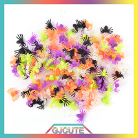 GJCUTE 200ชิ้น/เซ็ต Halloween Plastic mixed-Color Miniature spiders ตกแต่งของเล่นขนาดเล็ก