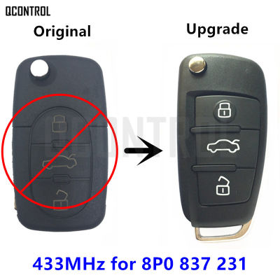 QCONTROL Upgrade Car Remote Key DIY for AUDI A3 S3 8P0837231 5FA008750-10 HLO 8P0 837 231 2003 2004 2005 2006
