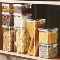 【LZ】 PP Plastic Sealed Jar Clear Storage Box Food Container Fresh Keeping Tank Household Organization Nuts Oatmeal Spice 460-1800ml