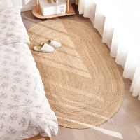 Hand Rattan Round Cars For Living Room Bedroom Straw Rugs Natural Plants Floor Mats Bedside Garden Table Grass Mat