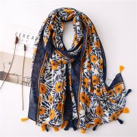 【Miki Xinyuan】2022FashionFloral Tassel Viscose Shawl ScarfPrint SoftStole Wrap Snood BufandasHijab Sjaal