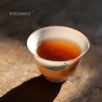 【✱2023 HOT✱】 wentuj Wizamony Jingdezhen ถ้วยน้ำชากังฟูเซรามิกสีขาวถ้วยชาถ้วยชาชุดชา2ชิ้นเครื่องลายครามจีนชามทรงหมวกศิลาดล