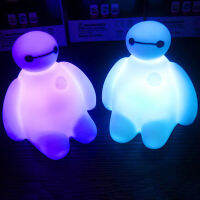 LED Baymax นอนไฟกลางคืนที่มีสีสันแสงน่ารักตารางห้องนอนตกแต่งที่น่าตื่นตาตื่นใจเด็กเด็กสาวของขวัญ